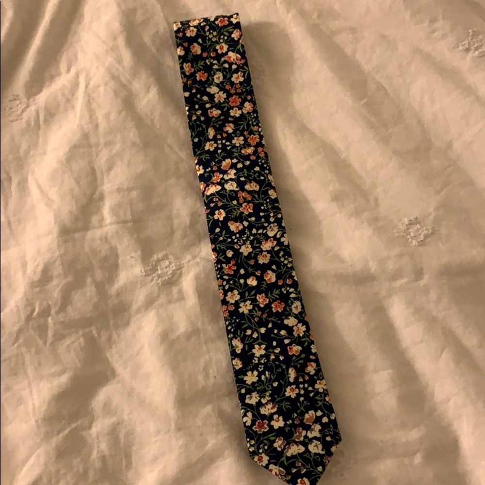 Nordstrom 1901 Skinny Blue Floral Tie